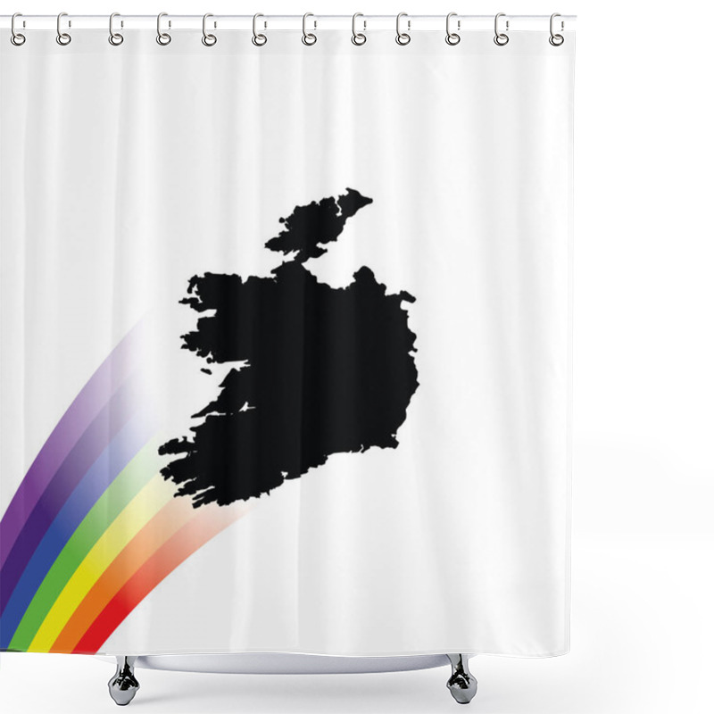 Personality  Country Shape Illustration Of Ireland Shower Curtains