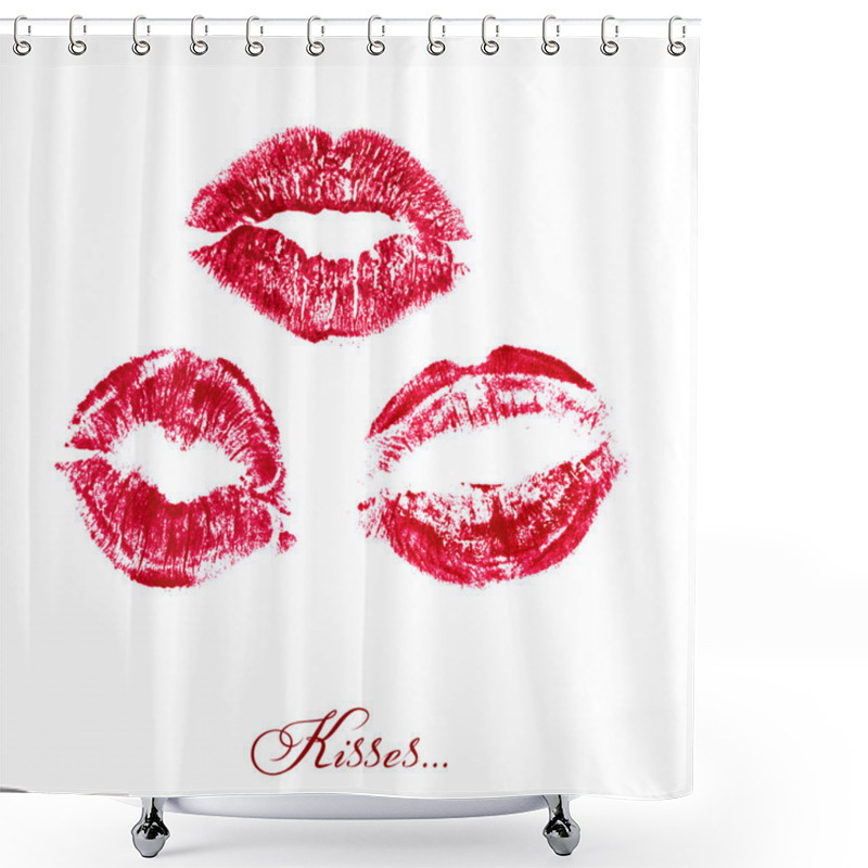 Personality  Realistic Lipstick Kisses Shower Curtains