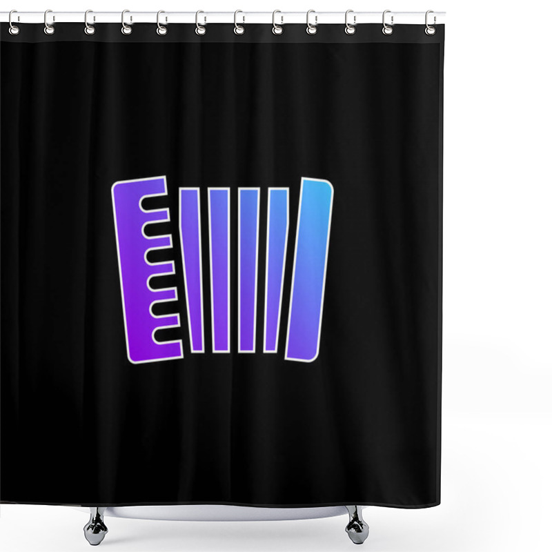 Personality  Accordion Blue Gradient Vector Icon Shower Curtains