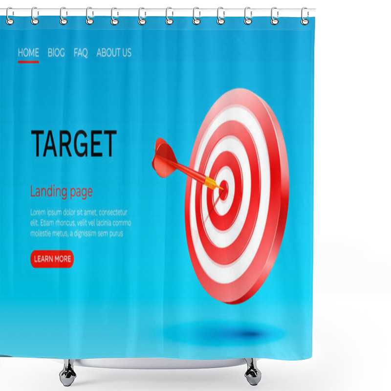 Personality  Target Landing Page, Banner Business 3d Icon. Vector Shower Curtains