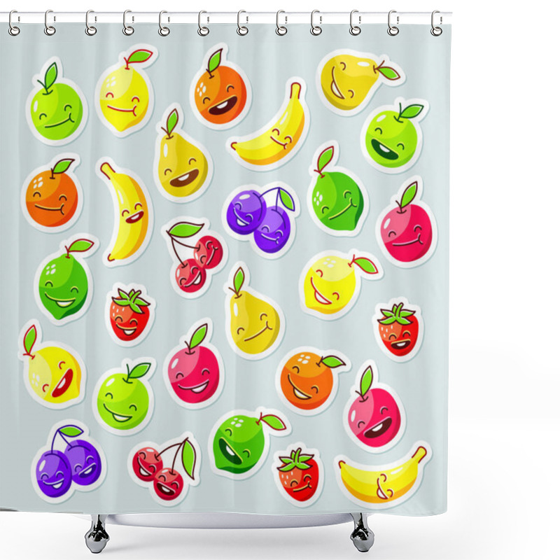 Personality  Happy Funny Fruits Seamless Pattern. Shower Curtains