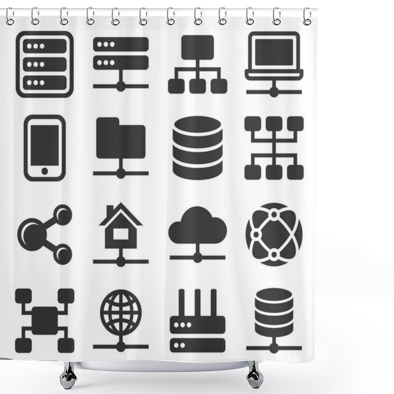 Personality  Network Icons Set Shower Curtains