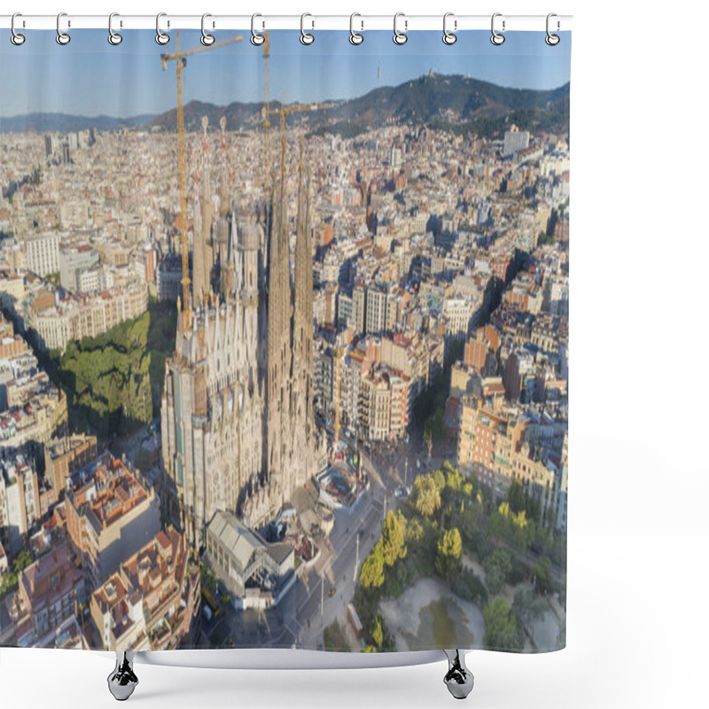 Personality  La Sagrada Familia Aerial View Shower Curtains