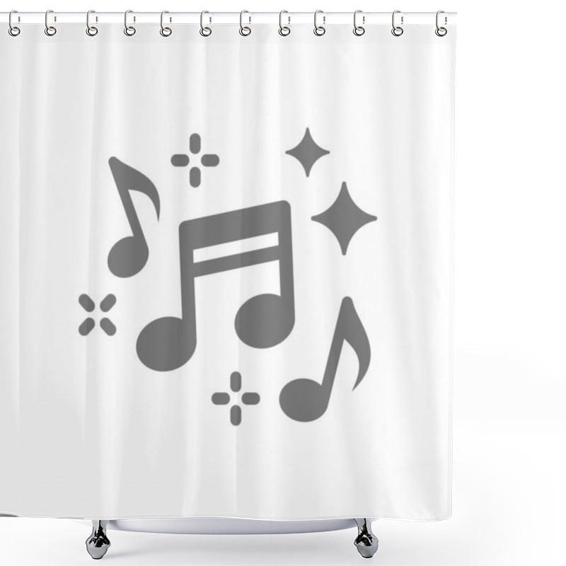 Personality  Music Notes Vector Icon. Song Or Melody Symbol. Shower Curtains