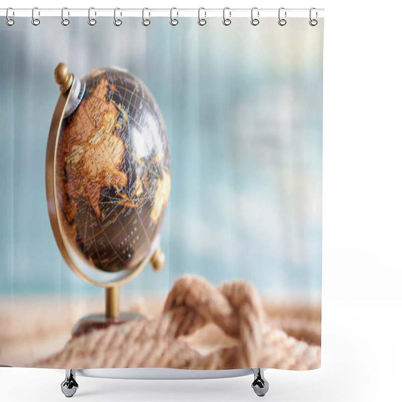 Personality  Planet Earth Globe, Map Of The Earth's Surface, China. Continents And Oceans. Shower Curtains