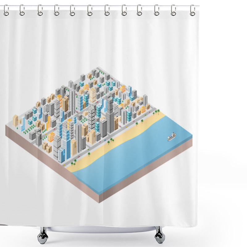 Personality  City Beach Shower Curtains