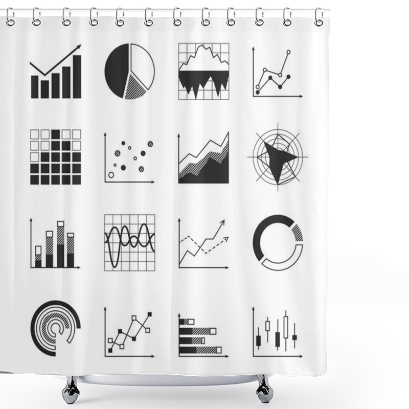 Personality  Business Chart Icons Shower Curtains