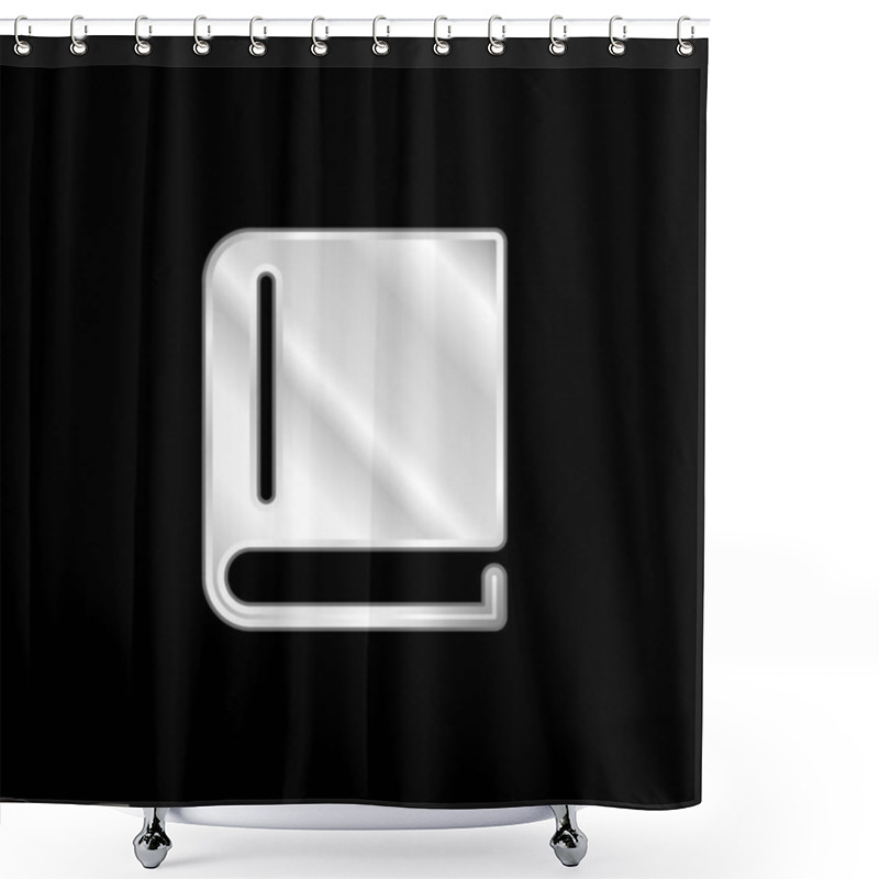 Personality  Book Of Black Cover Closed Silver Plated Metallic Icon Shower Curtains