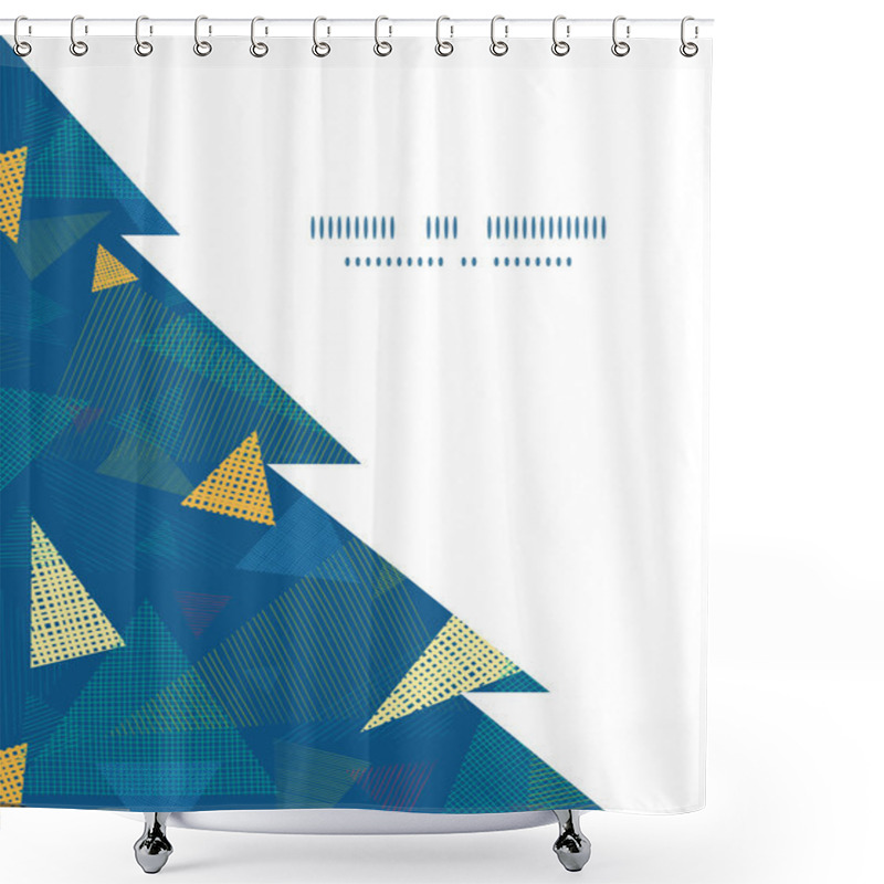 Personality  Vector Abstract Fabric Triangles Christmas Tree Silhouette Pattern Frame Card Template Shower Curtains