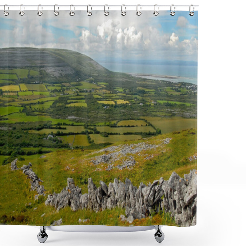 Personality  Green Fields Near Burren In County Clare, Ireland. Shower Curtains