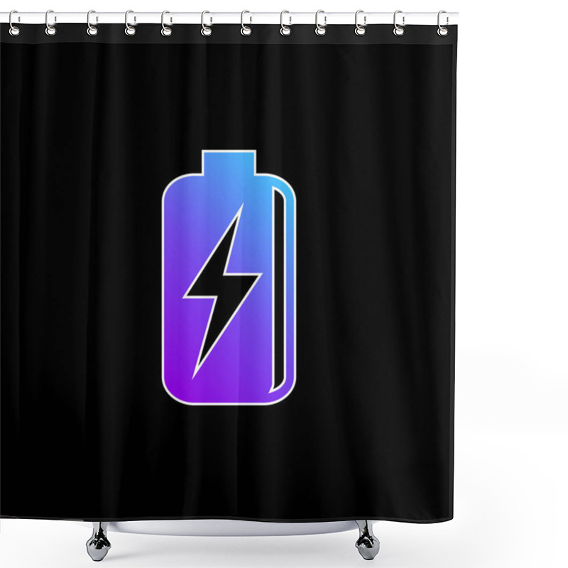 Personality  Battery With Bolt Symbol Blue Gradient Vector Icon Shower Curtains