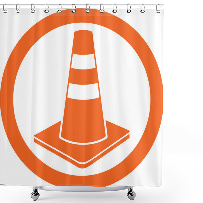 Personality  Traffic Cone Icon Shower Curtains