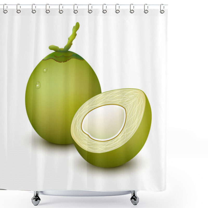 Personality  Young Green Coconut Shower Curtains