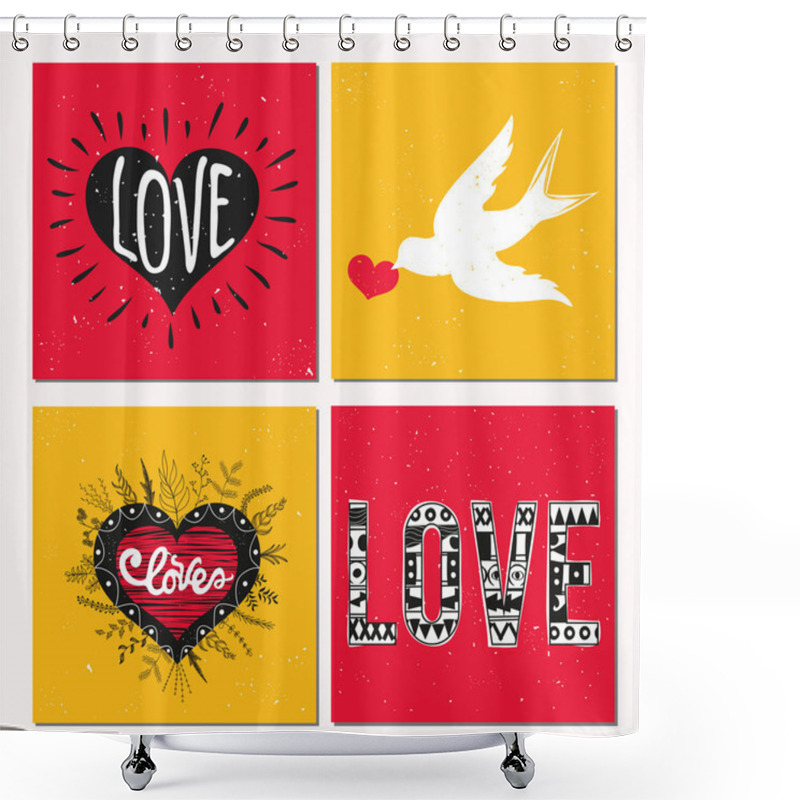 Personality  Romantic Cards Set Shower Curtains