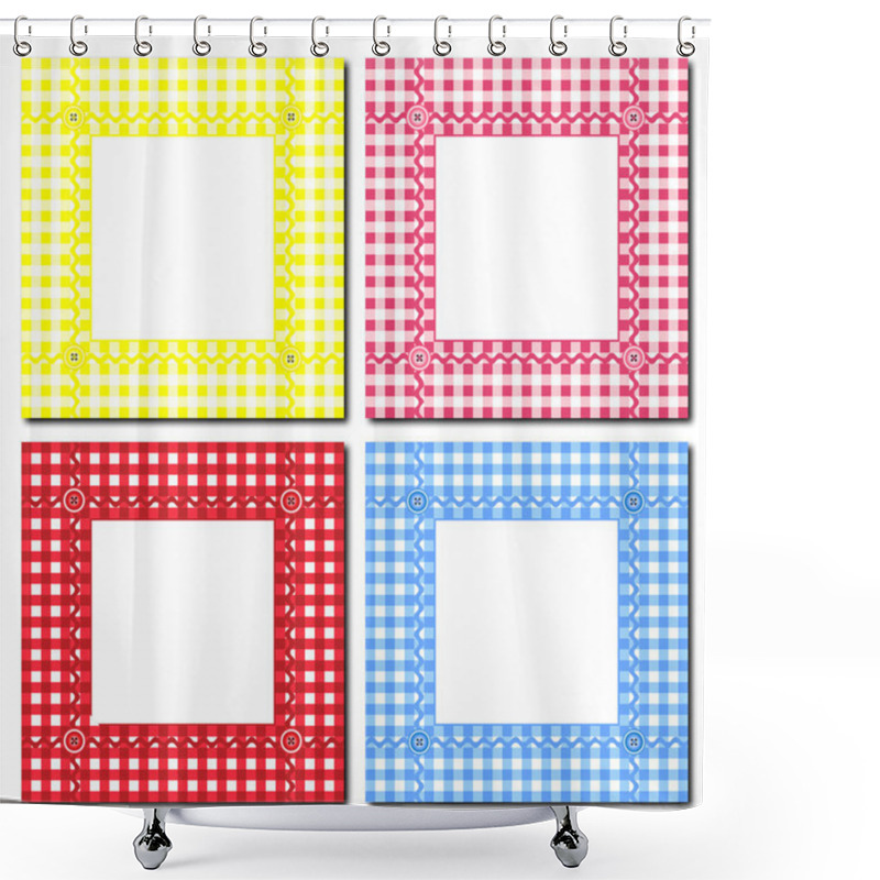 Personality  Gingham Frames Shower Curtains