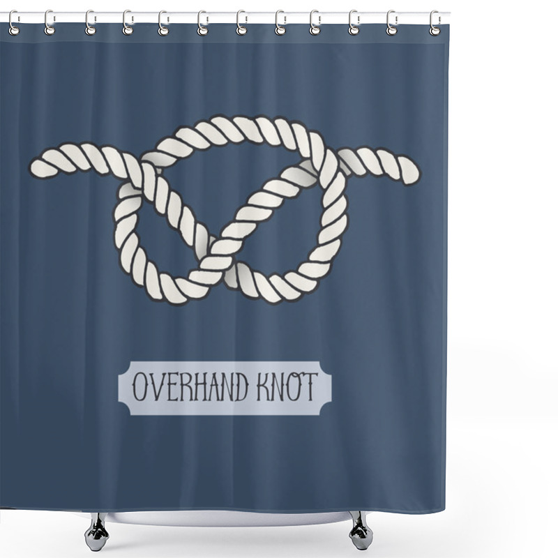 Personality  Single Illustration Of Nautical Knot Shower Curtains