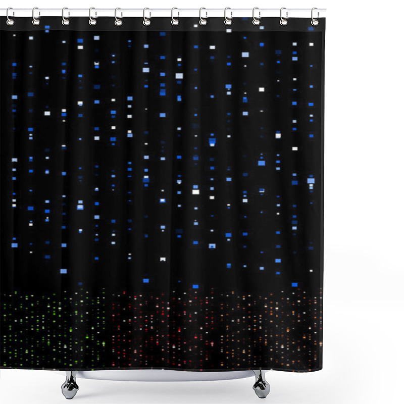 Personality  Falling, Random Squares Shower Curtains