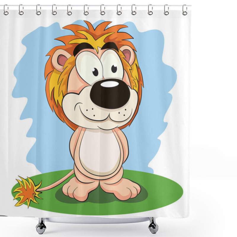 Personality  Cartoon Funny Lion. Shower Curtains