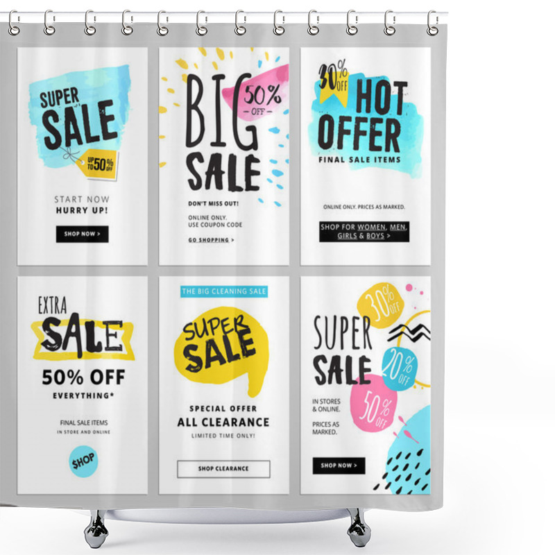 Personality  Funny And Eye Catching Sale Banners Collection Shower Curtains