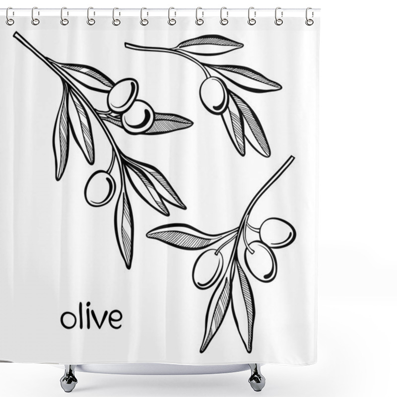 Personality  Olive Branches Set Shower Curtains