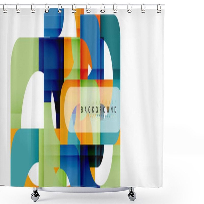 Personality  Geometric Squares Abstract Banner. Vector Illustration For Business Brochure Or Flyer, Presentation And Web Design Layout Shower Curtains