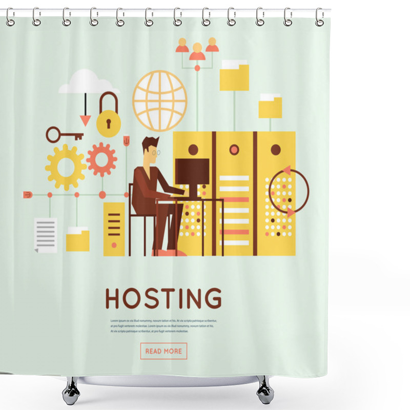 Personality  File Hosting Illustration Shower Curtains