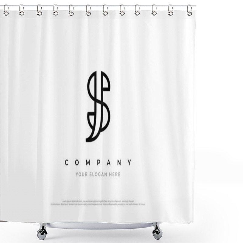 Personality  Letter JS Or SJ Logo Design Shower Curtains