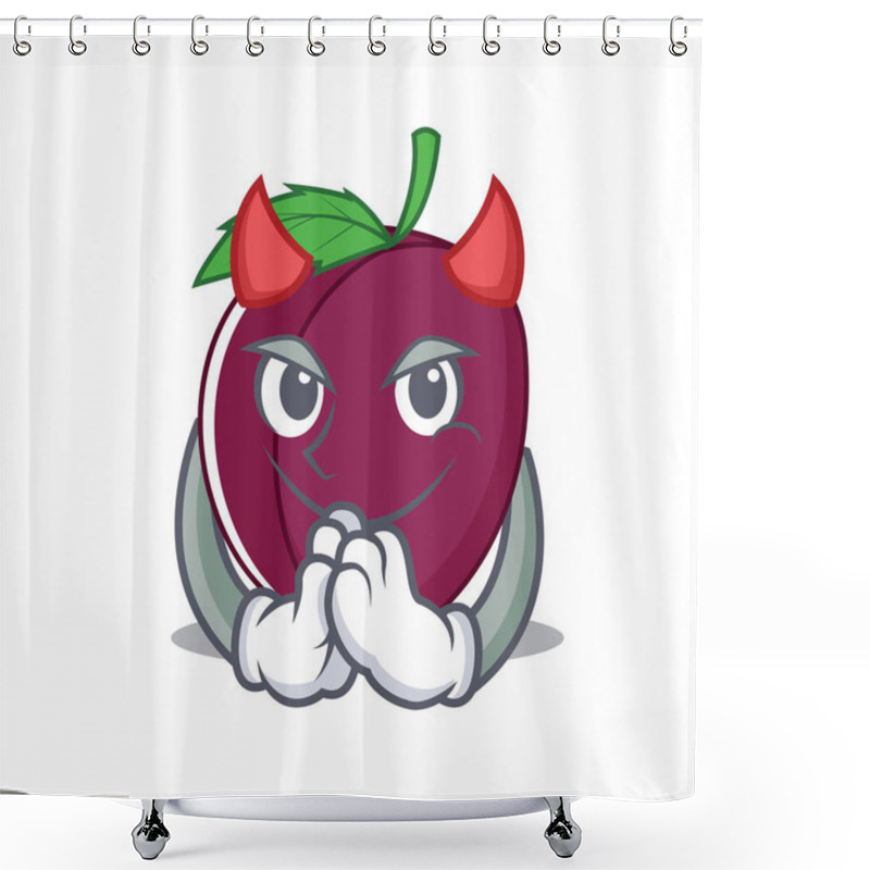 Personality  Devil Plum Mascot Cartoon Style Shower Curtains