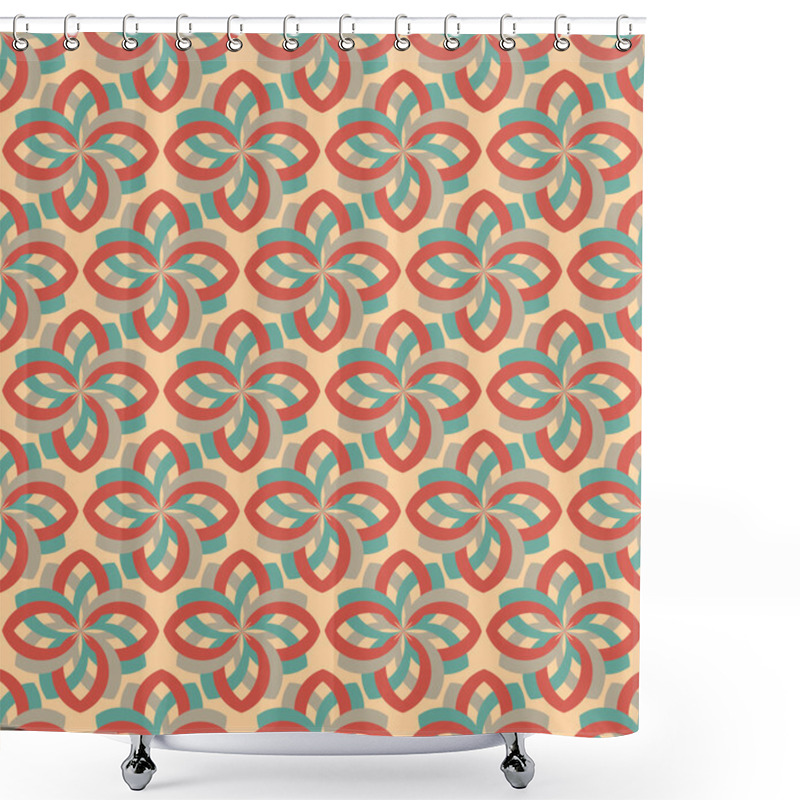 Personality  Retro Flower Geometric Seamless Pattern Ornament Shower Curtains