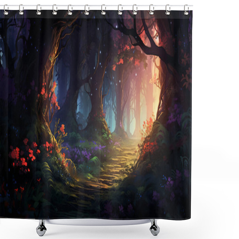 Personality  Green Forest In A Natural Landscape Shower Curtains