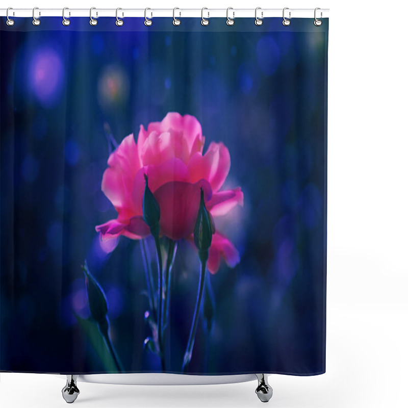 Personality  Scarlet Flower In The Night Shower Curtains