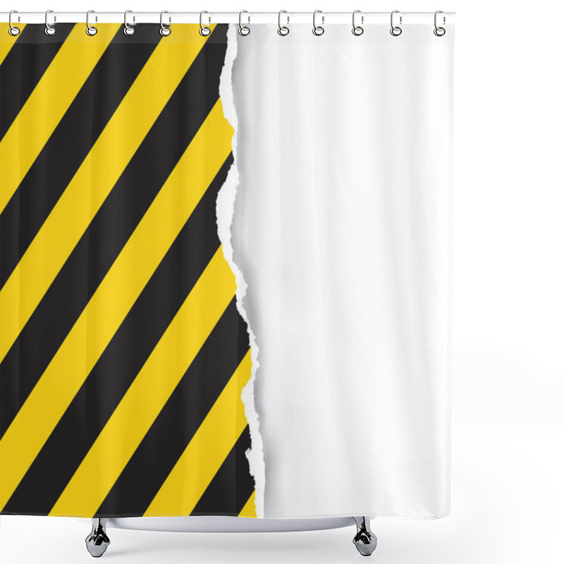 Personality  Ripped Paper With Construction Sign. Shower Curtains