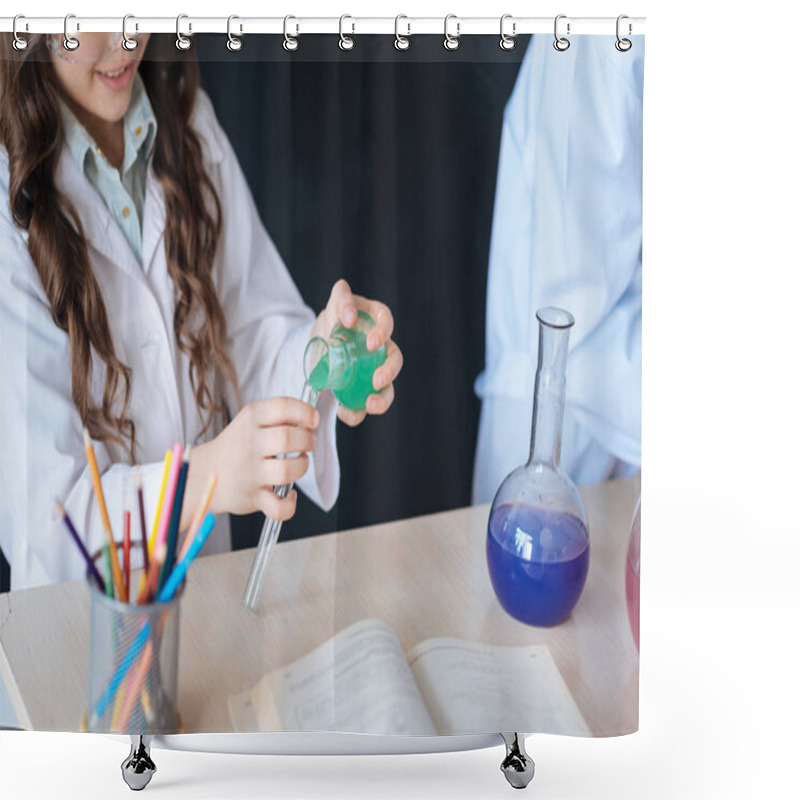 Personality  Pupils Taking Part In The Chemistry Experiment  Shower Curtains