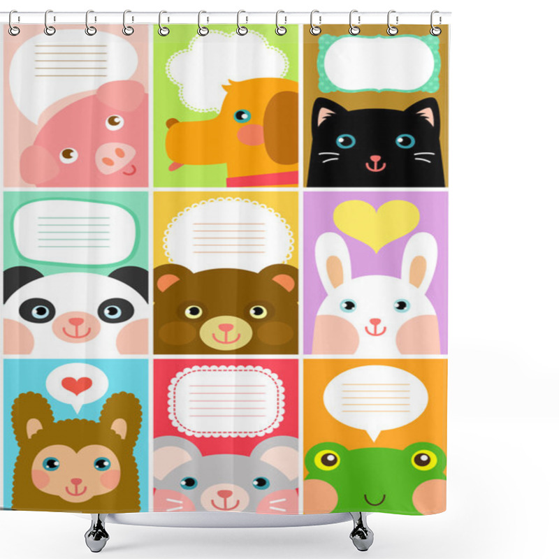 Personality  Cute Animal Labels Shower Curtains