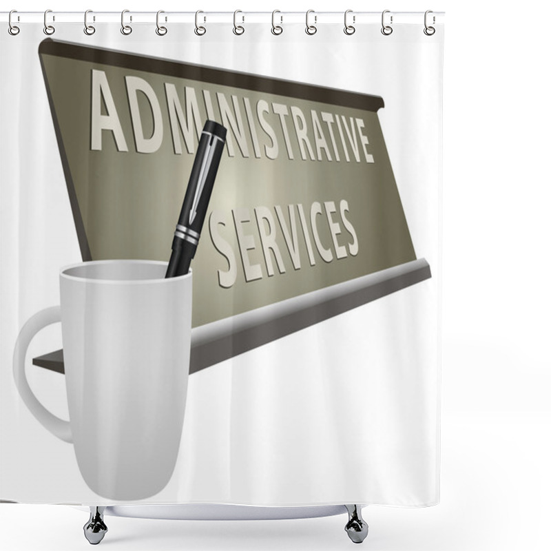 Personality  Plate Office For Administrative Services Shower Curtains