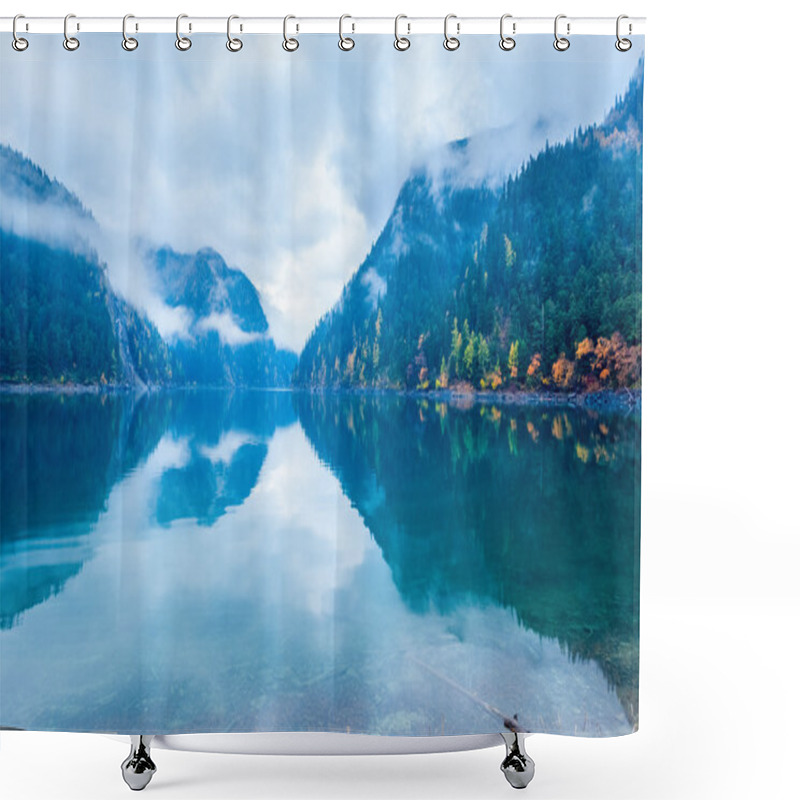 Personality  Long Lake In Autumn Jiuzhaigou Shower Curtains