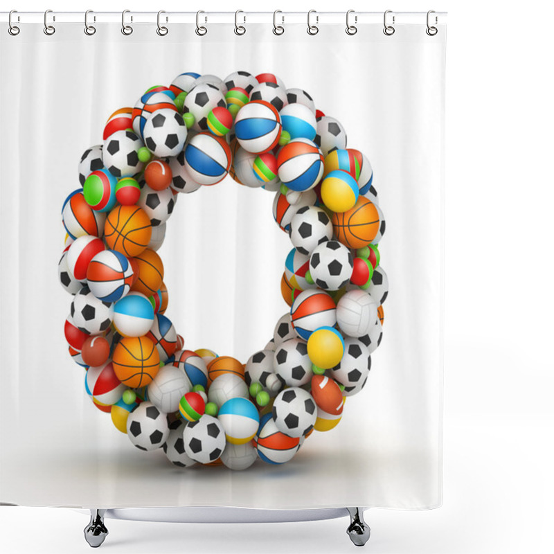 Personality  Letter O, Gaming Balls Alphabet Shower Curtains