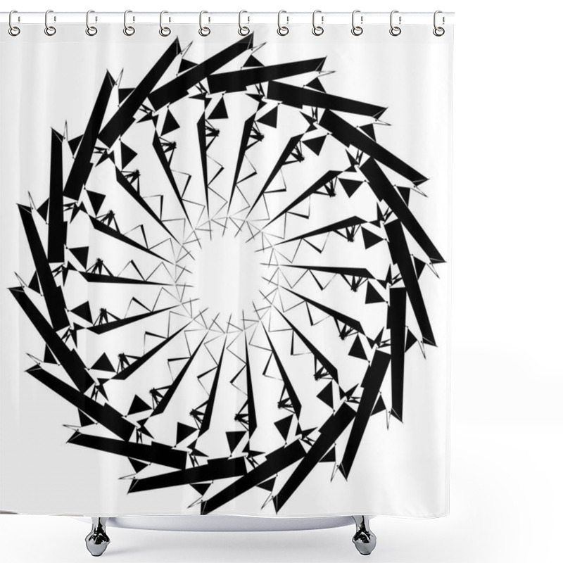 Personality  Distorted Radiating Abstract Shape Shower Curtains