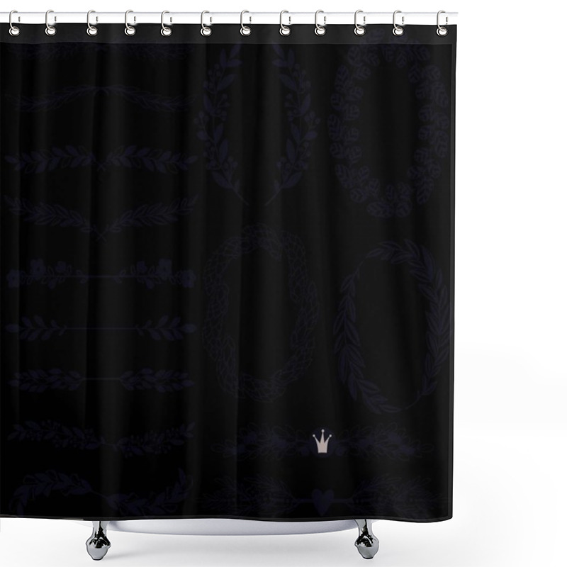 Personality  Set Of Handdrawn Laurels And Wreaths Shower Curtains