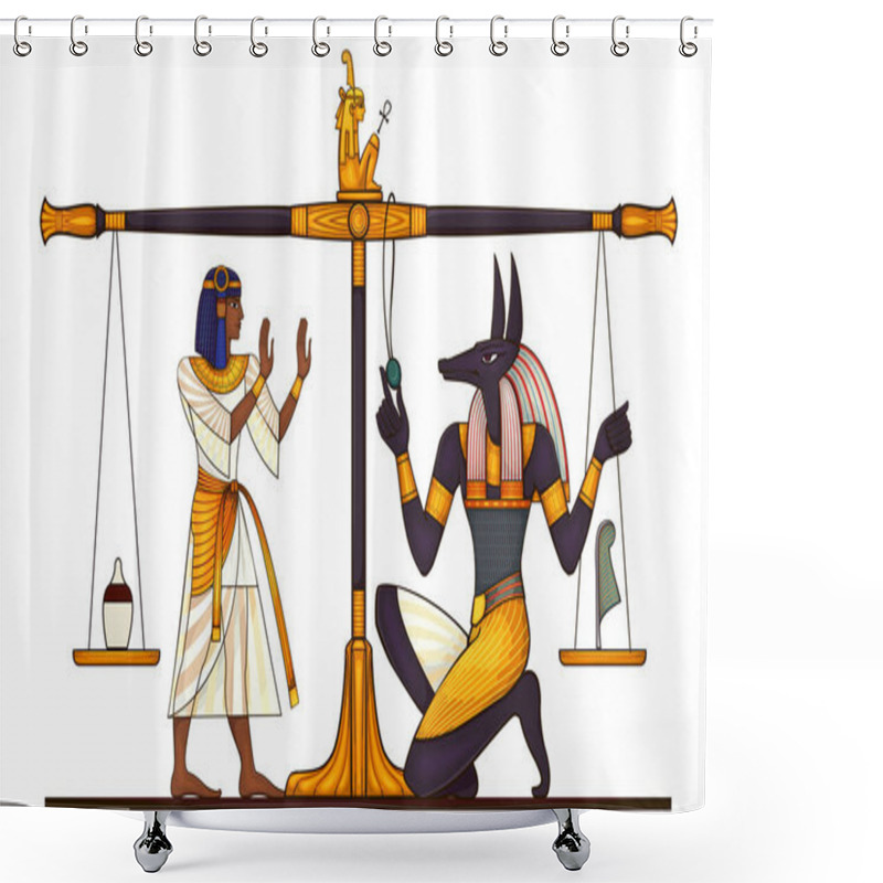 Personality  Egyptian Ancient Symbol, Isolated Figure Of Ancient Egypt Deities Shower Curtains