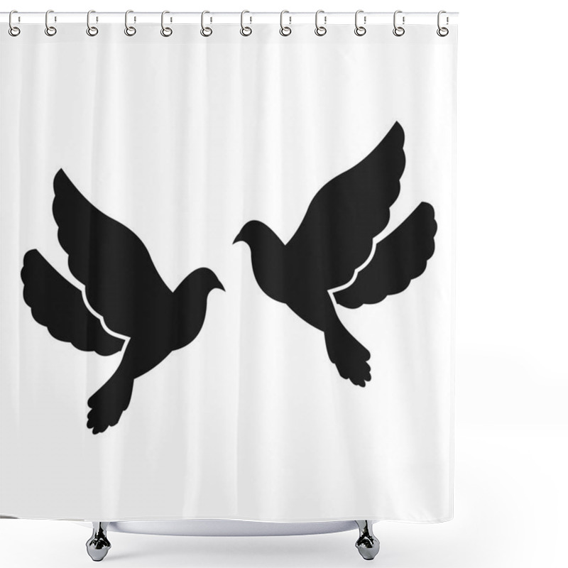 Personality  Two Doves Simple Icon Shower Curtains