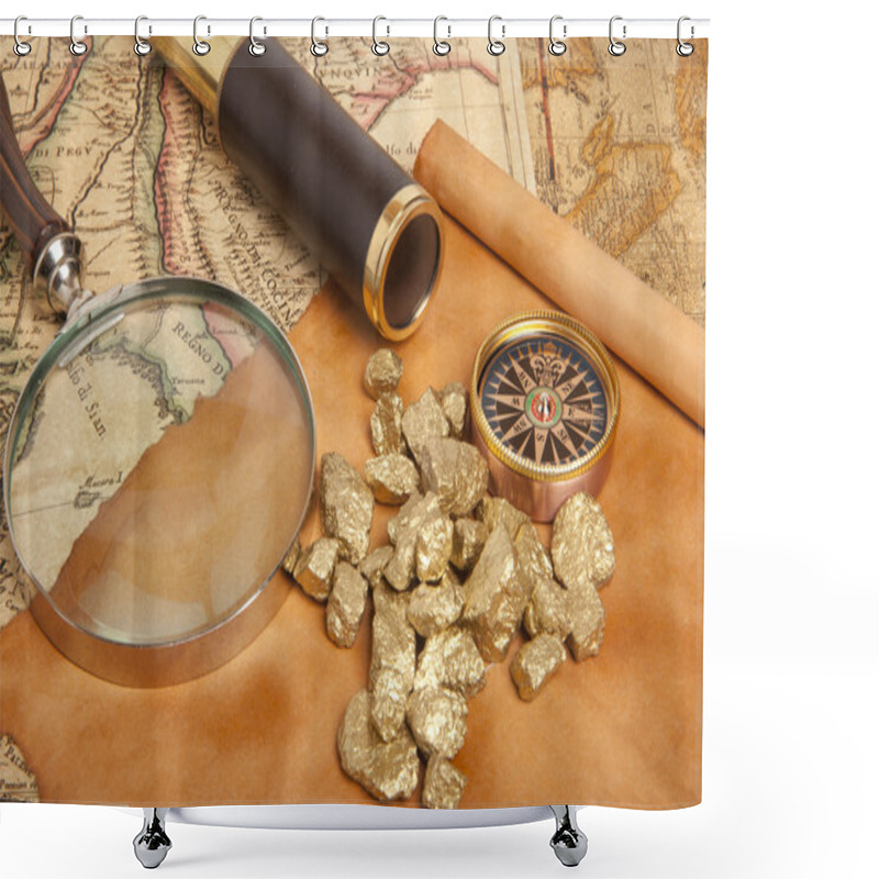 Personality  Gold Nuggets Concept Shower Curtains