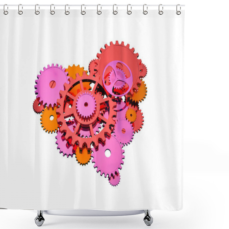 Personality  Gears Heart Shower Curtains