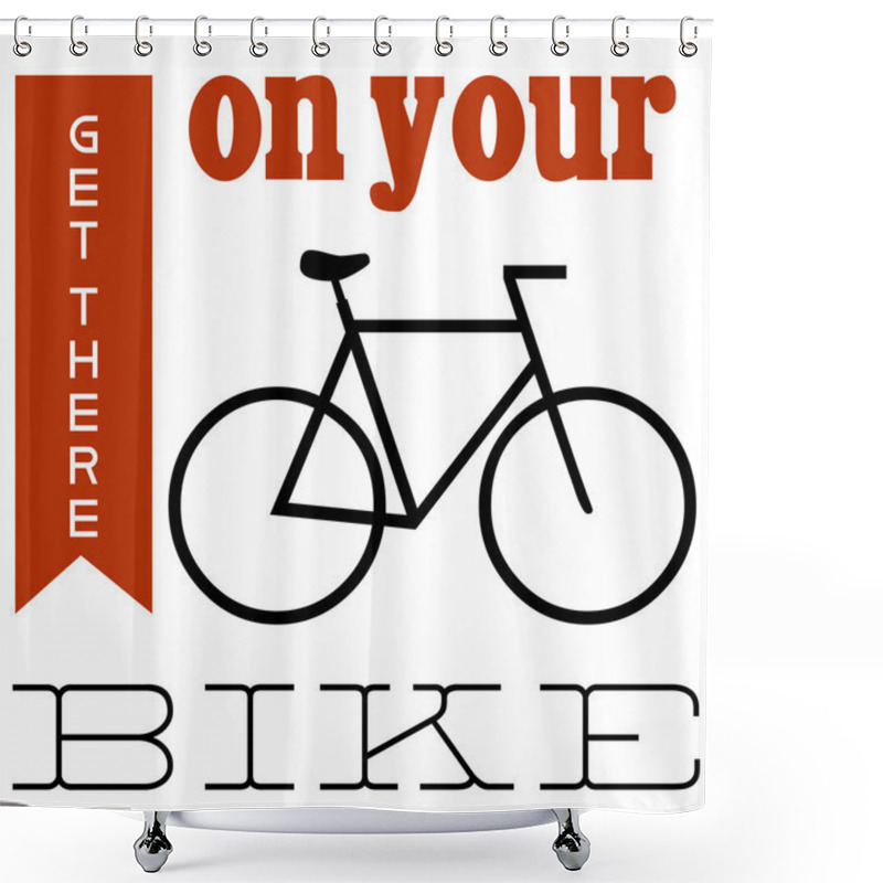 Personality  Bike Themed Poster Graphic For Keen Cyclists Shower Curtains