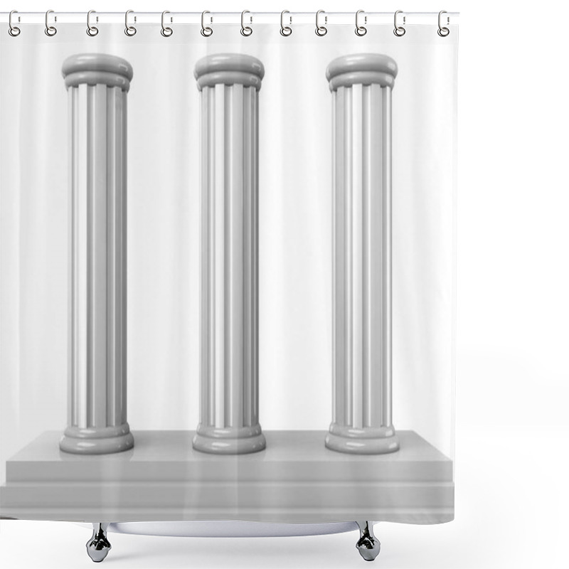 Personality  Antique Greek Olympus Columns, 3D Illustration Shower Curtains