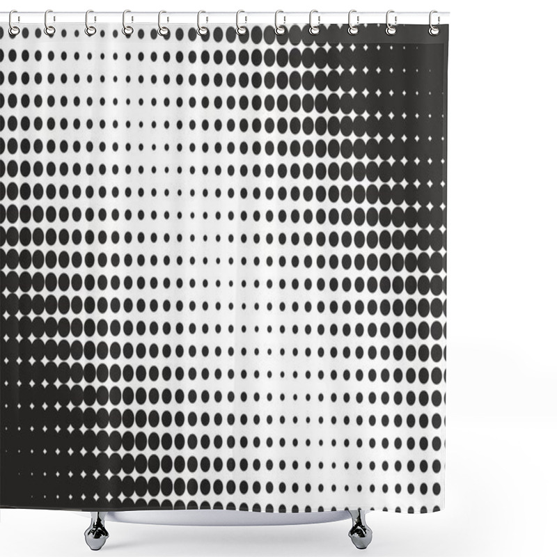 Personality  Abstract Halftone Texture. Black Dots On A White Background Shower Curtains