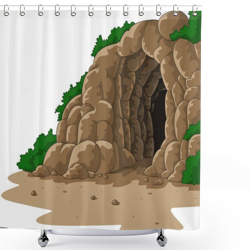 Personality  Cartoon Cave Isolated On White Background Shower Curtains