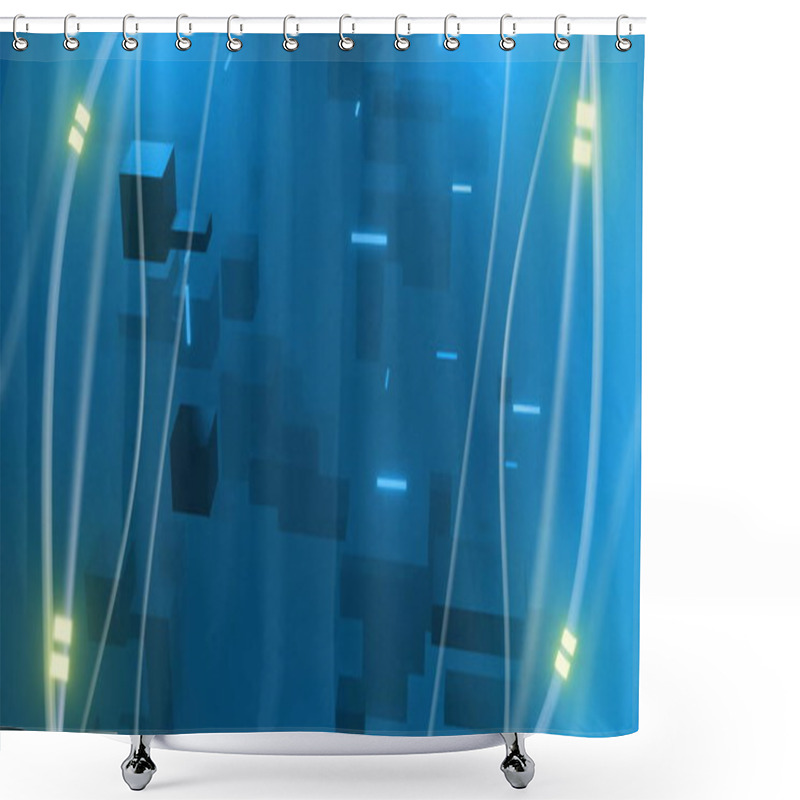 Personality  Image Of Digital Data Processing And Glowing Network Of Connections. Global Connections, Computing And Data Processing Concept Digitally Generated Image. Shower Curtains