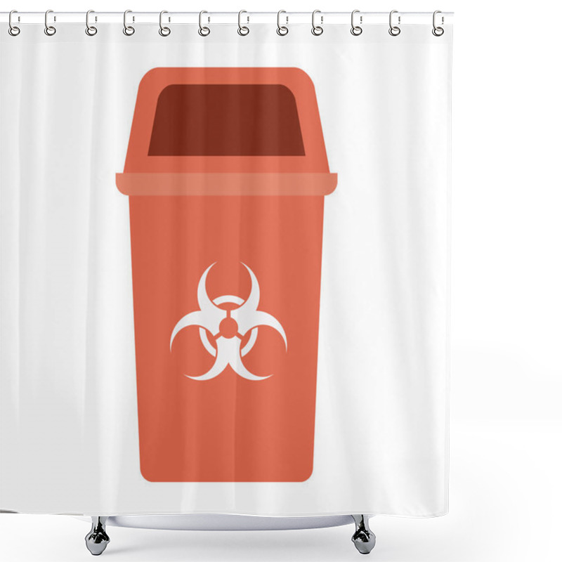 Personality  Red Recycling Basket Isolated Icon Shower Curtains