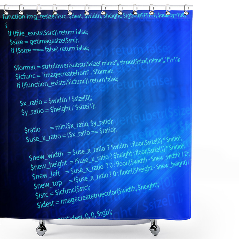 Personality  Code Of Php On Blue Screen Shower Curtains